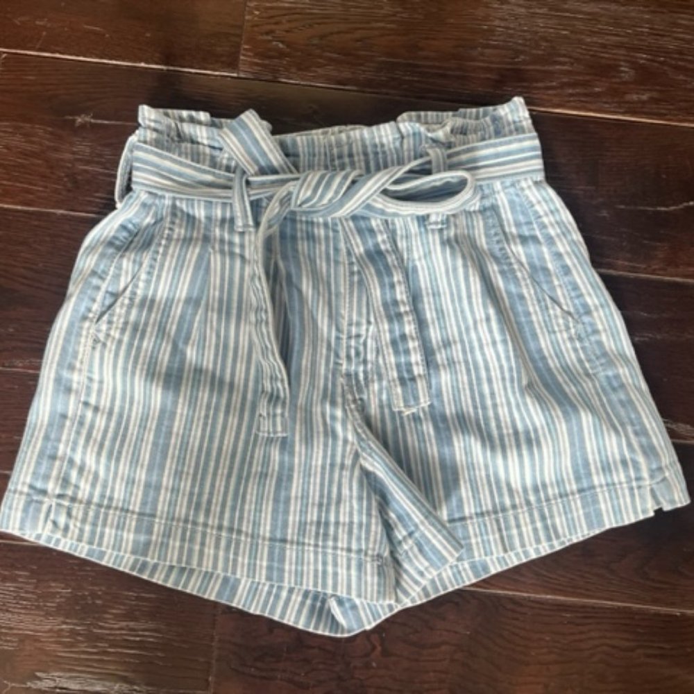 American Eagle Striped Denim Tie Shorts
